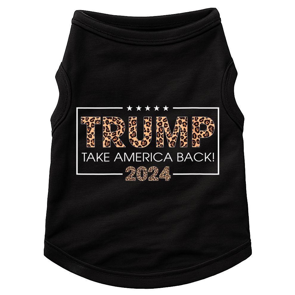 Womens Donald Trump 2024 Take America Back Leopard Print Gift Women Doggie Tank