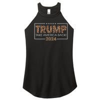 Womens Donald Trump 2024 Take America Back Leopard Print Gift Women Women's Perfect Tri Rocker Tank