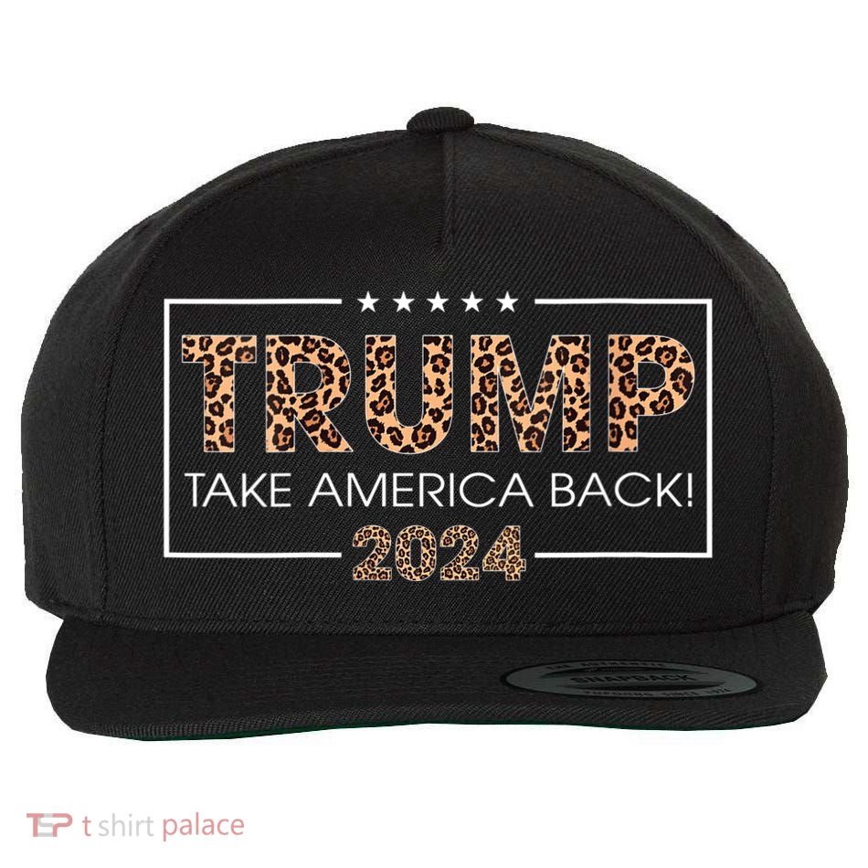 Womens Donald Trump 2024 Take America Back Leopard Print Gift Women Wool Snapback Cap