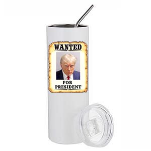 Wanted Donald Trump For President 2024 Stainless Steel Tumbler