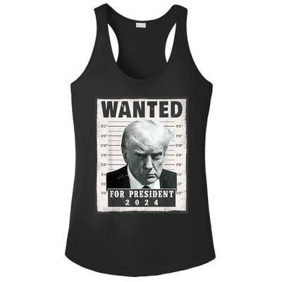 Wanted Donald Trump For President 2024 Trump Mug Shot Ladies PosiCharge Competitor Racerback Tank