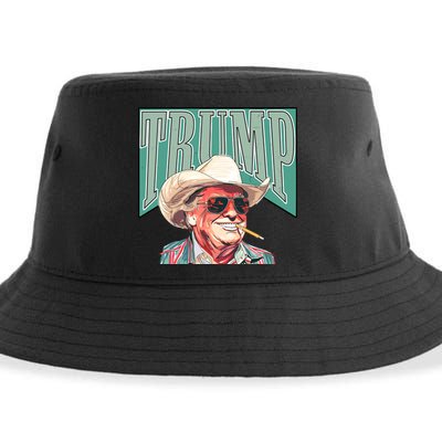 Western Donald Trump Cowboy Maga Sustainable Bucket Hat
