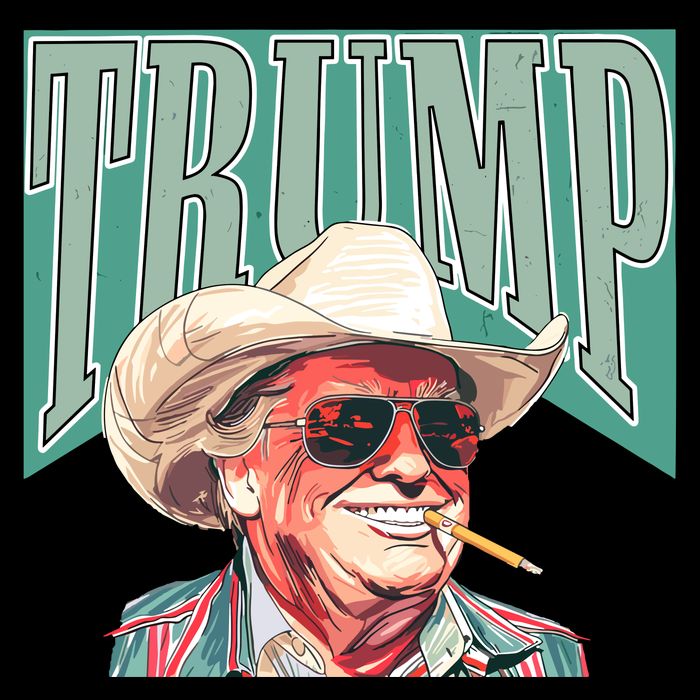 Western Donald Trump Cowboy Maga Drawstring Bag