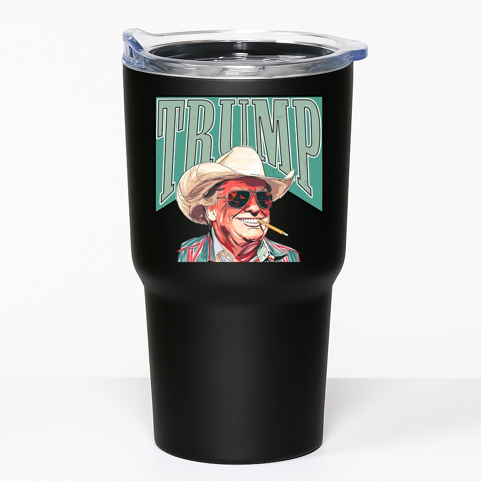 Western Donald Trump Cowboy Maga Tumbler