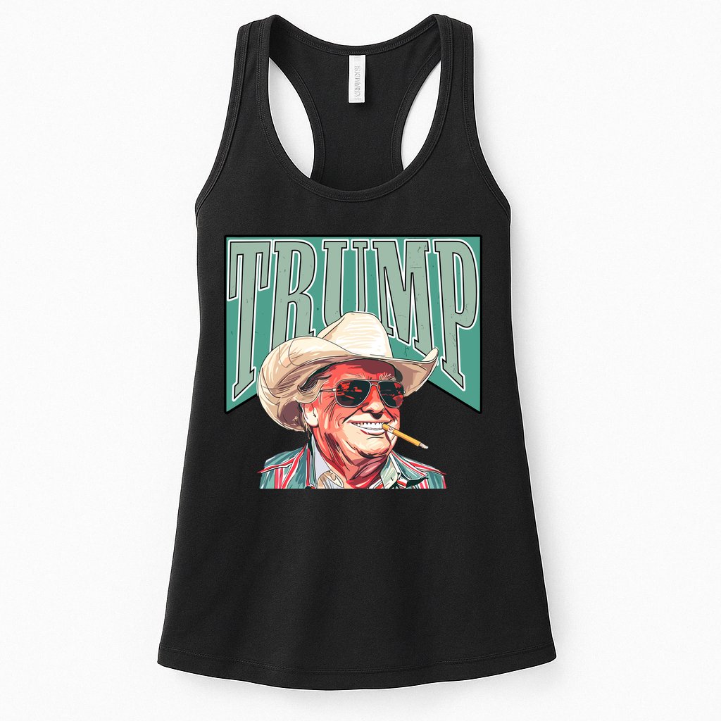 Western Donald Trump Cowboy Maga Womens Tank Top