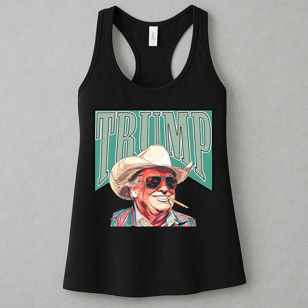 Western Donald Trump Cowboy Maga Womens Tank Top