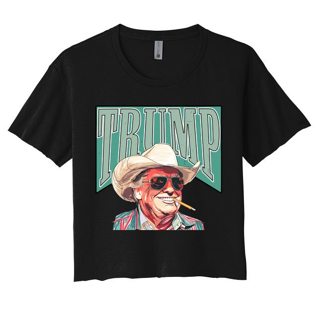 Western Donald Trump Cowboy Maga Crop Top