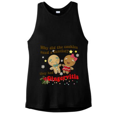 Why Did The Cookies Need A Dentist They Had Gingervitis Matching Couple Xmas Ladies PosiCharge Tri-Blend Wicking Tank
