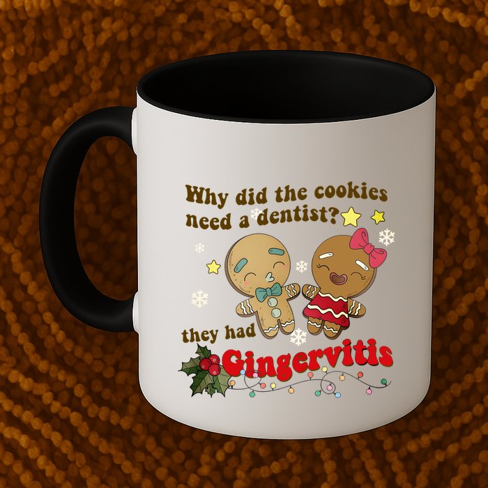 Why Did The Cookies Need A Dentist They Had Gingervitis Matching Couple Xmas Mug