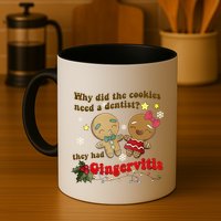 Why Did The Cookies Need A Dentist They Had Gingervitis Matching Couple Xmas Mug