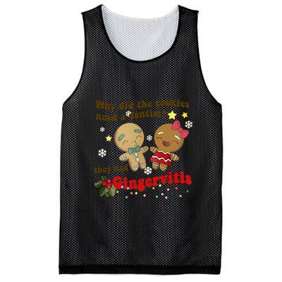 Why Did The Cookies Need A Dentist They Had Gingervitis Matching Couple Xmas Mesh Reversible Basketball Jersey Tank