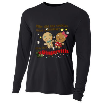 Why Did The Cookies Need A Dentist They Had Gingervitis Matching Couple Xmas Cooling Performance Long Sleeve Crew