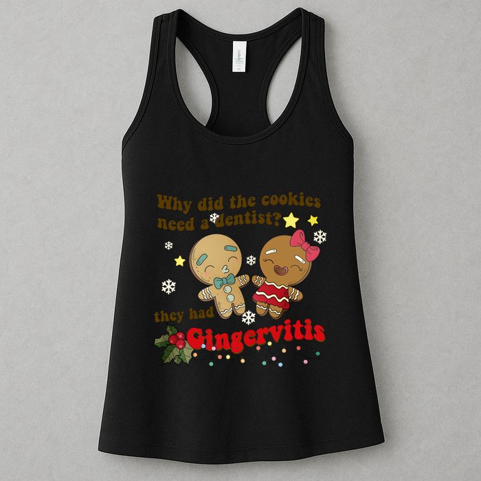 Why Did The Cookies Need A Dentist They Had Gingervitis Matching Couple Xmas Womens Tank Top