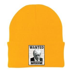 Wanted Donald Trump For President 2024 Trump Mug Shot Knit Cap Winter Beanie