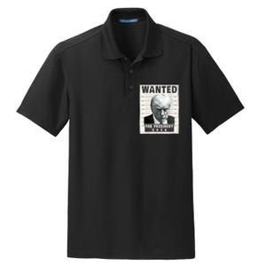 Wanted Donald Trump For President 2024 Trump Mug Shot Dry Zone Grid Polo