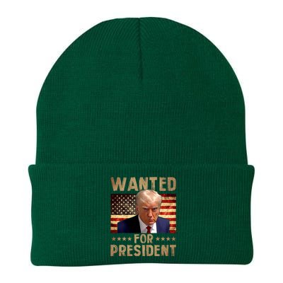 Wanted Donald Trump For President 2024 Trump Mug Shot Knit Cap Winter Beanie