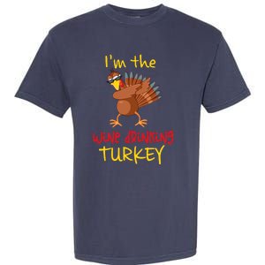 Wine Drinking Turkey Matching Family Thanksgiving Party Garment-Dyed Heavyweight T-Shirt