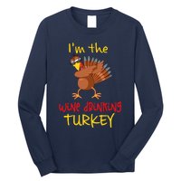 Wine Drinking Turkey Matching Family Thanksgiving Party Long Sleeve Shirt