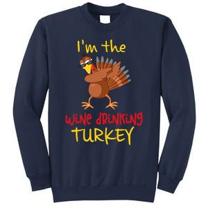 Wine Drinking Turkey Matching Family Thanksgiving Party Sweatshirt