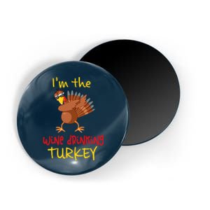 Wine Drinking Turkey Matching Family Thanksgiving Party Magnet