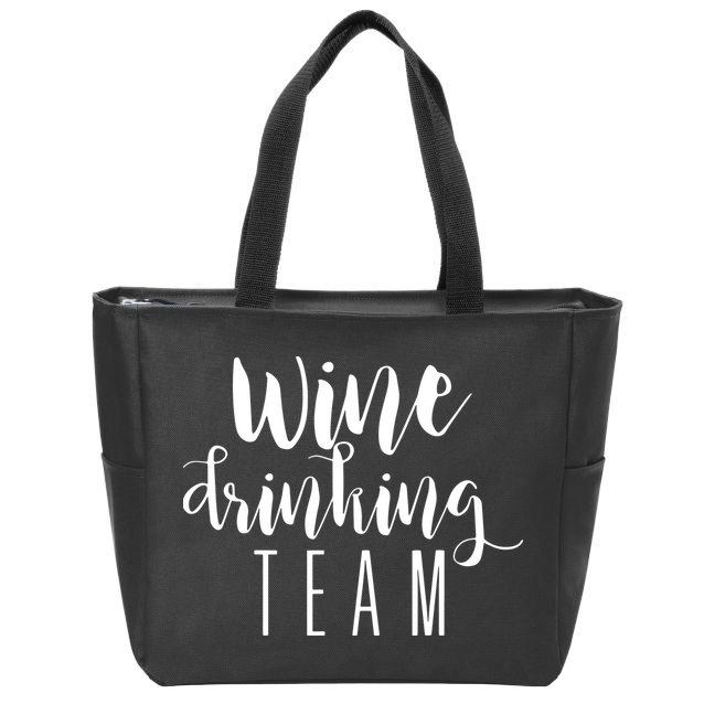 Wine Drinking Team Drinking Festival Drinking Party Zip Tote Bag
