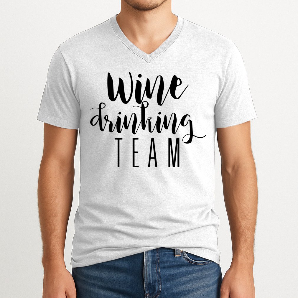 Wine Drinking Team Drinking Festival Drinking Party V-Neck T-Shirt