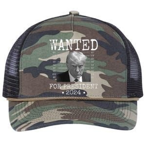 Wanted Donald Trump 2024 For President Never Surrender Retro Rope Trucker Hat Cap