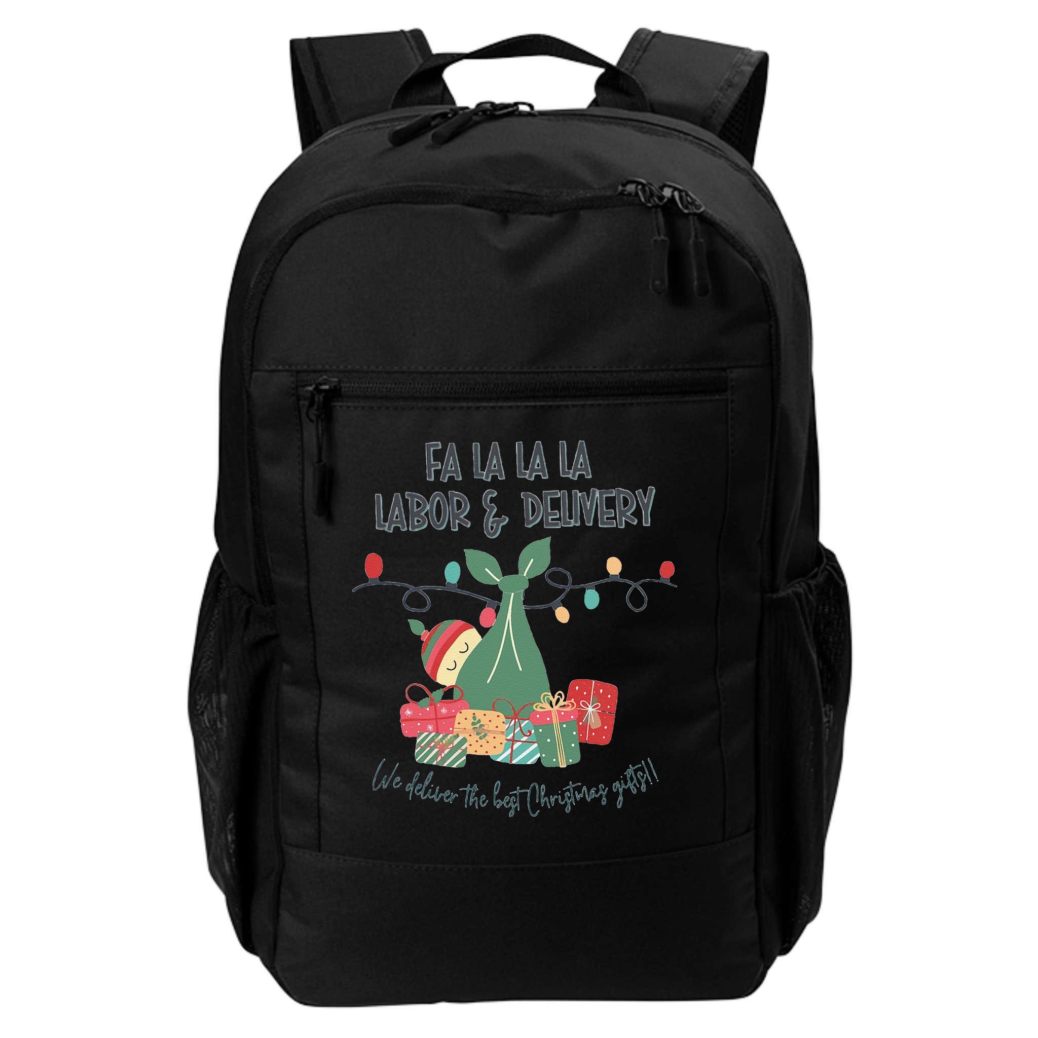 We Deliver The Best Presents Labor And Delivery Rn Christmas Backpack