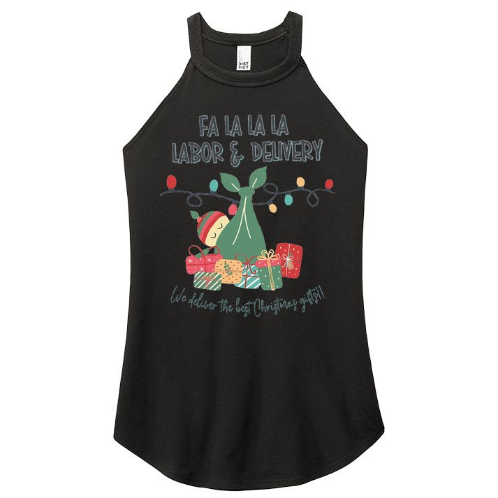 We Deliver The Best Presents Labor And Delivery Rn Christmas Women's Perfect Tri Rocker Tank