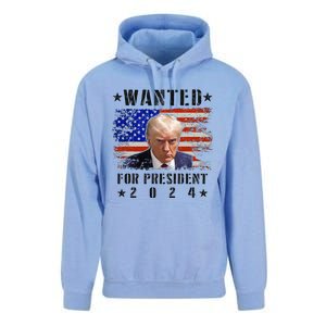 Wanted Donald Trump For President 2024 Trump Mug Shot Flag Unisex Surf Hoodie