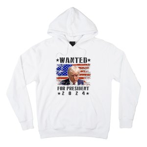 Wanted Donald Trump For President 2024 Trump Mug Shot Flag Hoodie