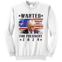 Wanted Donald Trump For President 2024 Trump Mug Shot Flag Sweatshirt