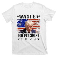 Wanted Donald Trump For President 2024 Trump Mug Shot Flag T-Shirt