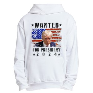 Wanted Donald Trump For President 2024 Trump Mug Shot Flag Urban Pullover Hoodie