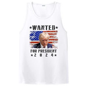 Wanted Donald Trump For President 2024 Trump Mug Shot Flag PosiCharge Competitor Tank