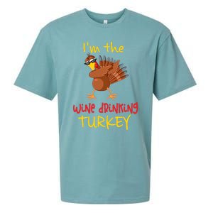 Wine Drinking Turkey Matching Family Thanksgiving Party Sueded Cloud Jersey T-Shirt