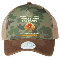 Why Did The Turkey Join Band Drumsticks Funny Thanksgiving Legacy Tie Dye Trucker Hat