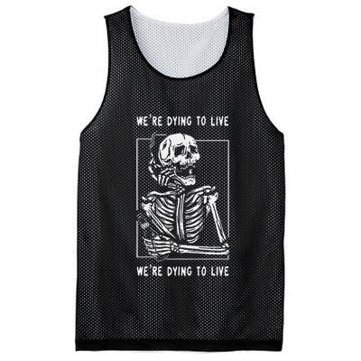 WeRe Dying To Live Damaged Society Strangers Mesh Reversible Basketball Jersey Tank