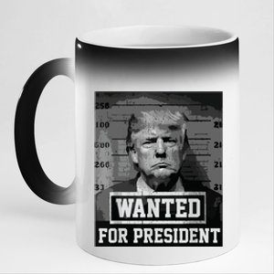 Wanted Donald Trump For President 2024 Trump Mug Shot 11oz Black Color Changing Mug