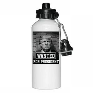 Wanted Donald Trump For President 2024 Trump Mug Shot Aluminum Water Bottle