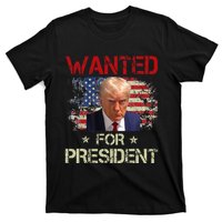 Wanted Donald Trump For President 2024 Usa Flag Vintage T-Shirt