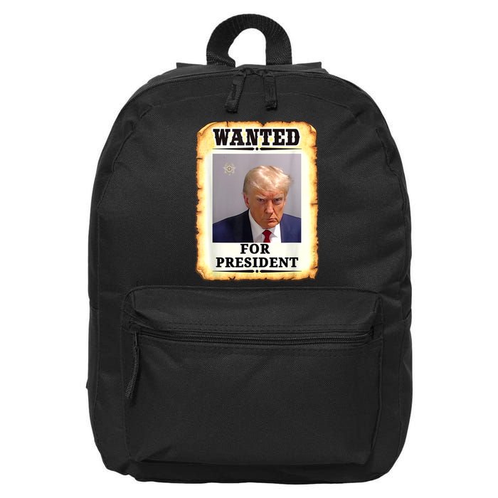 Wanted Donald Trump For President 2024 16 in Basic Backpack