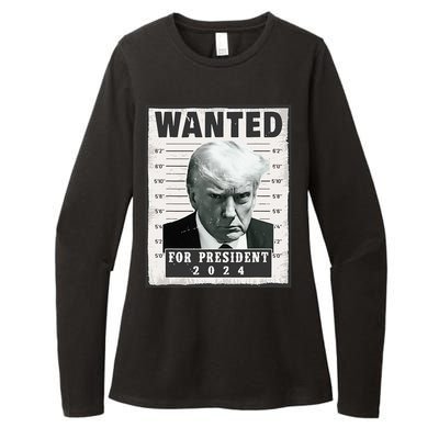 Wanted Donald Trump For President 2024 Trump Mug Shot Womens CVC Long Sleeve Shirt