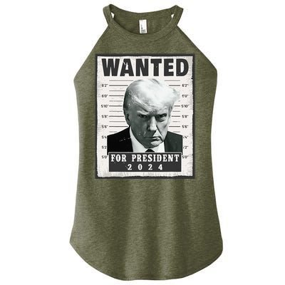 Wanted Donald Trump For President 2024 Trump Mug Shot Women's Perfect Tri Rocker Tank