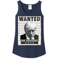 Wanted Donald Trump For President 2024 Trump Mug Shot Ladies Essential Tank