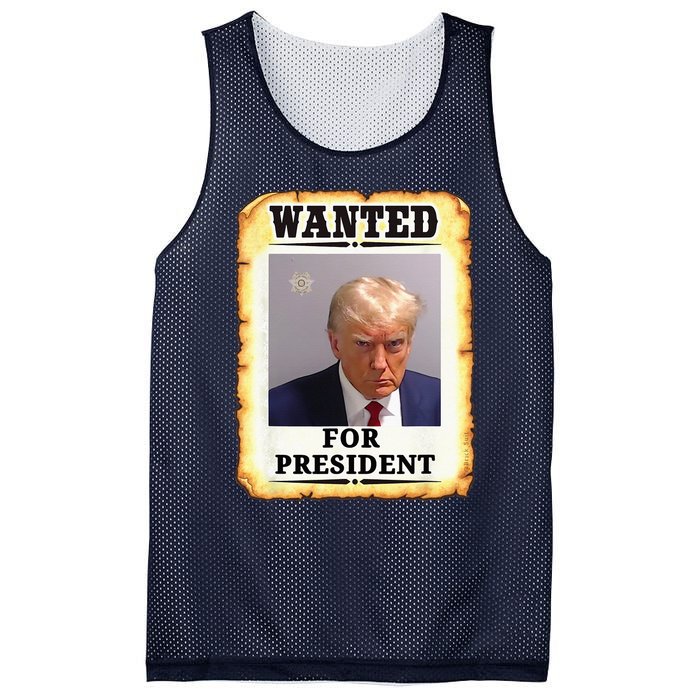 Wanted Donald Trump For President 2024 Mesh Reversible Basketball Jersey Tank