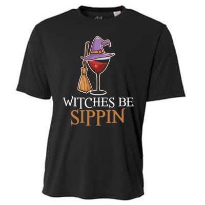 Wine Drinking Team Wo Halloween Witches Be Sippin Cooling Performance Crew T-Shirt