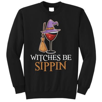 Wine Drinking Team Wo Halloween Witches Be Sippin Sweatshirt