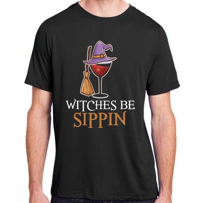 Wine Drinking Team Wo Halloween Witches Be Sippin Adult ChromaSoft Performance T-Shirt