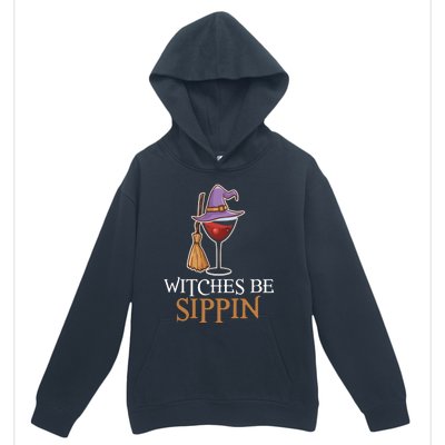 Wine Drinking Team Wo Halloween Witches Be Sippin Urban Pullover Hoodie